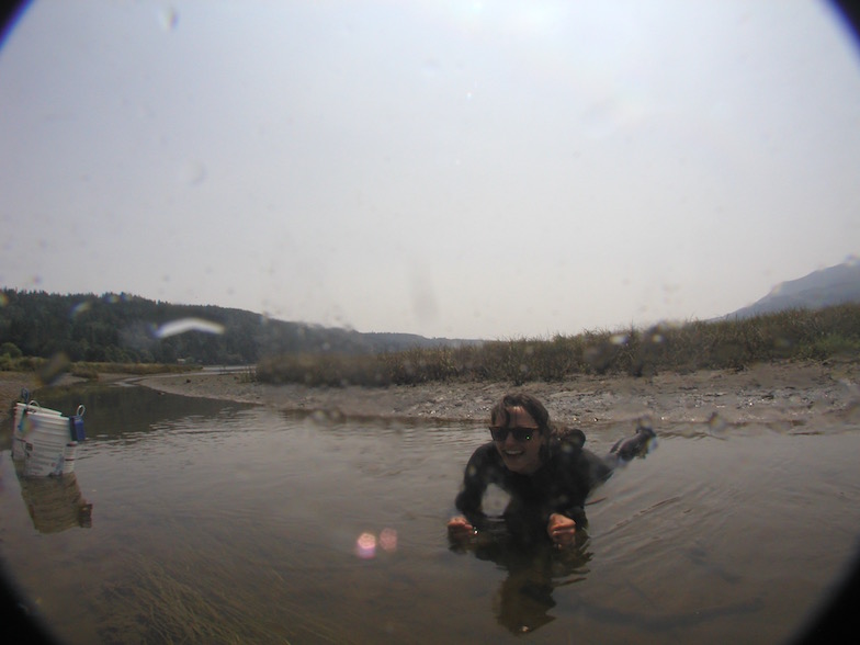 July 2015: Sophie Archambeault gets into the mud in Quilcene Bay, Washington, USA.